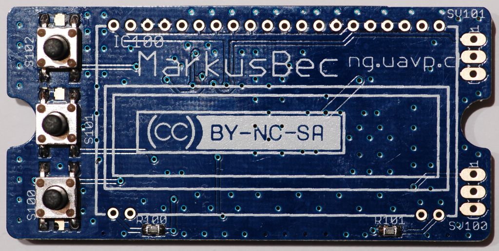 display board topside with smds soldered