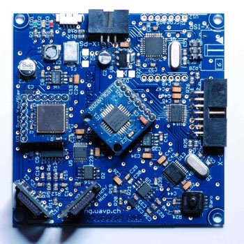 Complete UAVP-NG Sensorboard with sensors plugged in